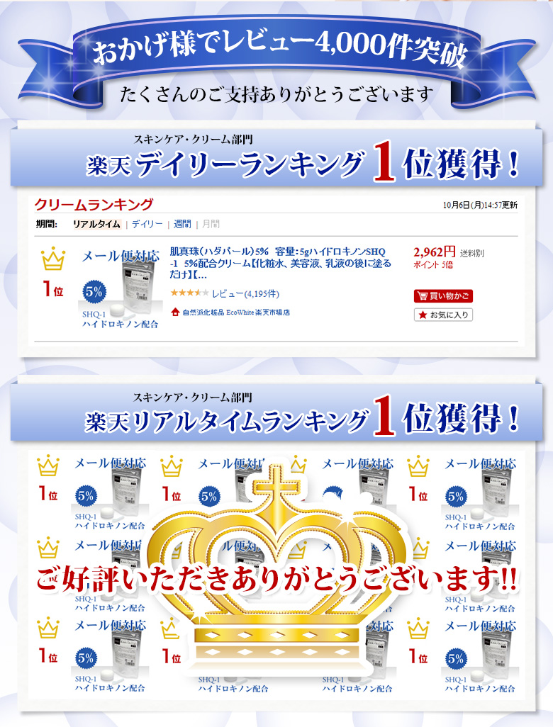ハイドロキノンクリームハダパール5%レビュー